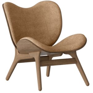 Umage Tmav&eacute; dubov&eacute; křeslo A Conversation Piece s hněd&yacute;m čalouněn&iacute;m