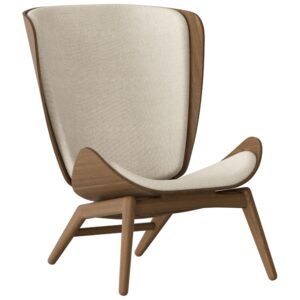 Umage Tmav&eacute; dubov&eacute; křeslo The Reader s b&iacute;l&yacute;m čalouněn&iacute;m