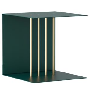 Umage Tmavě zelen&aacute; kovov&aacute; police Teaser 30 x 30 cm