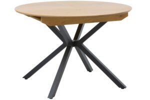 Unique Furniture Čern&yacute; rozkl&aacute;dac&iacute; j&iacute;deln&iacute; stůl Cesura 120/170 x 120 cm s dubov&yacute;m dekorem