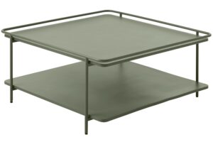 Unique Furniture Olivově zelen&yacute; kovov&yacute; konferenčn&iacute; stolek Yuba 75 x 75 cm