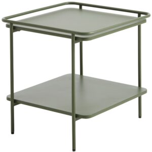 Unique Furniture Olivově zelen&yacute; kovov&yacute; odkl&aacute;dac&iacute; stolek Yuba 45 x 45 cm