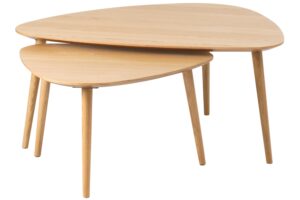 Unique Furniture Set dvou dubov&yacute;ch konferenčn&iacute;ch stolků Adda 70 x 100/52