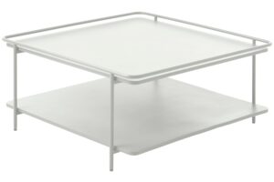 Unique Furniture Světle &scaron;ed&yacute; kovov&yacute; konferenčn&iacute; stolek Yuba 75 x 75 cm