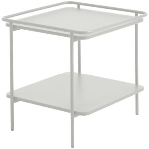 Unique Furniture Světle &scaron;ed&yacute; kovov&yacute; odkl&aacute;dac&iacute; stolek Yuba 45 x 45 cm