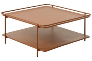 Unique Furniture Terakotově oranžov&yacute; kovov&yacute; konferenčn&iacute; stolek Yuba 75 x 75 cm