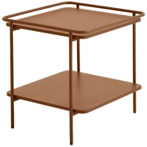 Unique Furniture Terakotově oranžov&yacute; kovov&yacute; odkl&aacute;dac&iacute; stolek Yuba 45 x 45 cm