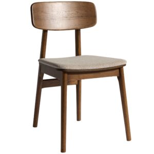 Unique Furniture Tmav&aacute; dubov&aacute; j&iacute;deln&iacute; židle Livo s čalouněn&yacute;m sed&aacute;kem