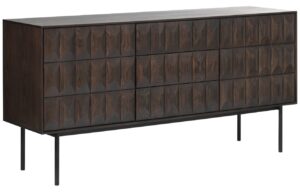 Unique Furniture Tmavě hněd&aacute; dubov&aacute; komoda Latina 160 x 45 cm