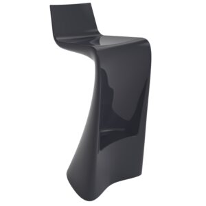 VONDOM Antracitově &scaron;ed&aacute; plastov&aacute; barov&aacute; židle WING 72 cm