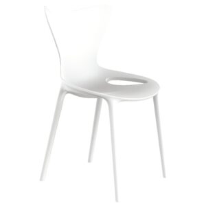 VONDOM B&iacute;l&aacute; plastov&aacute; dětsk&aacute; j&iacute;deln&iacute; židle LOVE MINI