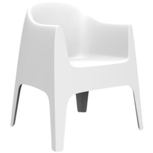 VONDOM B&iacute;l&aacute; plastov&aacute; j&iacute;deln&iacute; židle SOLID s područkami