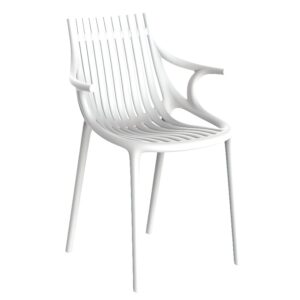 VONDOM B&iacute;l&aacute; plastov&aacute; zahradn&iacute; židle IBIZA s područkami