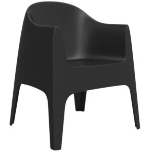 VONDOM Čern&aacute; plastov&aacute; j&iacute;deln&iacute; židle SOLID s područkami