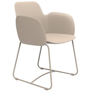 VONDOM Kr&eacute;mově b&iacute;l&eacute; plastov&eacute; zahradn&iacute; křeslo PEZZETTINA