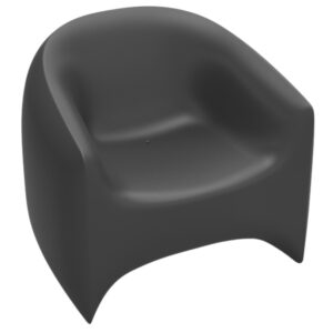 VONDOM Matně antracitově &scaron;ed&eacute; plastov&eacute; zahradn&iacute; lounge křeslo BLOW