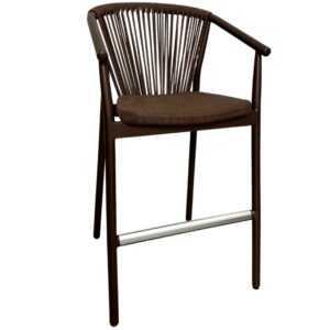 Varaschin Hněd&aacute; zahradn&iacute; barov&aacute; židle Smart 76 cm s v&yacute;pletem