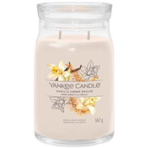 Velk&aacute; vonn&aacute; sv&iacute;čka Yankee Candle Vanilla Cr&egrave;me Br&ucirc;l&eacute;e Signature
