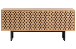 Vzorovan&aacute; dubov&aacute; komoda Woodman Camden s březovou podnož&iacute; 175 x 45 cm