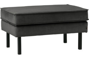 WOOOD Antracitově &scaron;ed&aacute; sametov&aacute; podnožka Raden