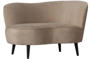 WOOOD B&eacute;žov&eacute; sametov&eacute; lounge křeslo Norma 112 cm