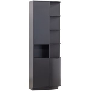 WOOOD Čern&aacute; borovicov&aacute; modul&aacute;rn&iacute; knihovna Frederica 210 x 78 cm