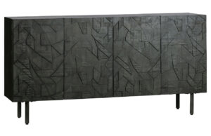 WOOOD Čern&aacute; dřevěn&aacute; komoda Country 160 x 40 cm