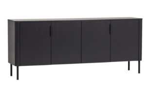 WOOOD Čern&aacute; dřevěn&aacute; komoda Gunnar 201 x 44 cm