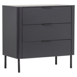 WOOOD Čern&aacute; dřevěn&aacute; komoda Gunnar 94 x 52 cm