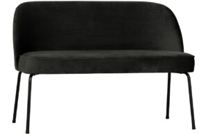 WOOOD Čern&aacute; sametov&aacute; j&iacute;deln&iacute; lavice Tergi 120 cm