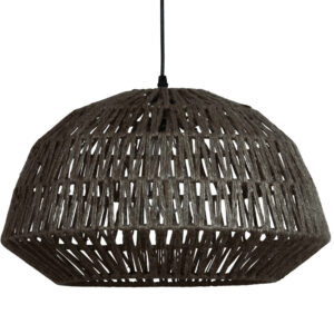 WOOOD Čern&eacute; jutov&eacute; z&aacute;věsn&eacute; světlo Katie 45 cm