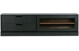 WOOOD Čern&yacute; borovicov&yacute; TV stolek Arthur 180 cm