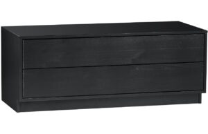 WOOOD Čern&yacute; borovicov&yacute; TV stolek Frederica 100 x 39