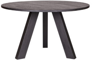 WOOOD Čern&yacute; dubov&yacute; kulat&yacute; j&iacute;deln&iacute; stůl Regie 129 cm