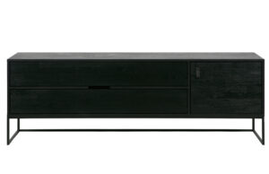 WOOOD Čern&yacute; jasanov&yacute; TV stolek Frax 180 x 40 cm