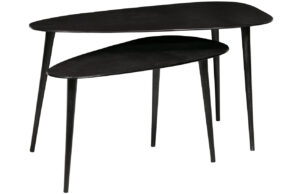 WOOOD Čern&yacute; kovov&yacute; set dvou troj&uacute;heln&iacute;kov&yacute;ch konferenčn&iacute;ch stolků Shawn 89 x 49 cm