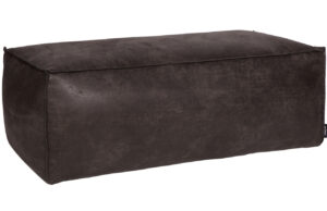 WOOOD Čern&yacute; koženkov&yacute; taburet Bearny 120 x 60 cm