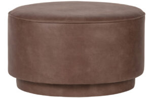 WOOOD Čokol&aacute;dově hněd&yacute; koženkov&yacute; puf Harlow