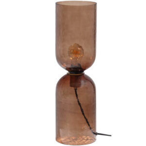 WOOOD Hněd&aacute; skleněn&aacute; stoln&iacute; lampa Gigi