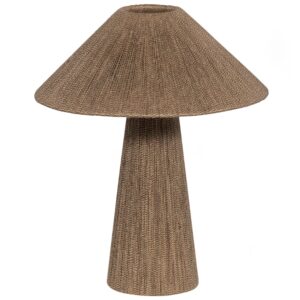 WOOOD Hněd&aacute; stoln&iacute; lampa Eppe z př&iacute;rodn&iacute;ch vl&aacute;ken