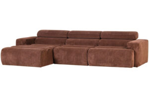 WOOOD Hnědočerven&aacute; man&scaron;estrov&aacute; rohov&aacute; pohovka Novi 300 cm