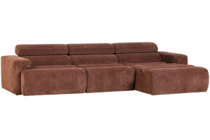 WOOOD Hnědočerven&aacute; man&scaron;estrov&aacute; rohov&aacute; pohovka Novi 300 cm