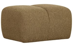 WOOOD Hnědožlut&aacute; boucl&eacute; podnožka Zuno 80 x 60 cm