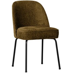 WOOOD Hnědožlut&aacute; sametov&aacute; j&iacute;deln&iacute; židle Tergi