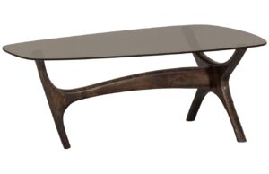 WOOOD Hněd&yacute; skleněn&yacute; konferenčn&iacute; stolek Blink 110 x 60 cm