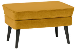 WOOOD Hořčicově žlut&aacute; sametov&aacute; podnožka Sanba