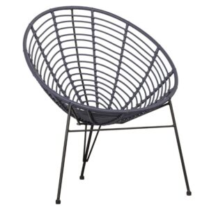 WOOOD Inkoustově modr&eacute; kovov&eacute; zahradn&iacute; křeslo Jenny