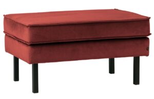 WOOOD Ka&scaron;tanově hněd&aacute; sametov&aacute; podnožka Raden