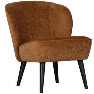 WOOOD Koňakově hněd&eacute; sametov&eacute; křeslo Norma