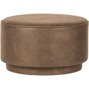 WOOOD Koňakově hněd&yacute; koženkov&yacute; puf Harlow 60 cm